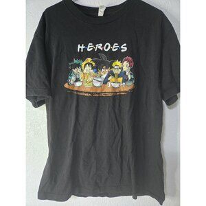 Anime Heroes Shirt Mens Large My Hero Academia Naruto DBZ One Piece Demon Slayer